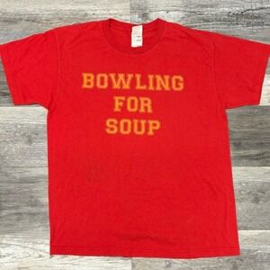 Vintage 90s Bowling For Soup Red‎ Mens L Pop Rock Punk Band T-Shirt